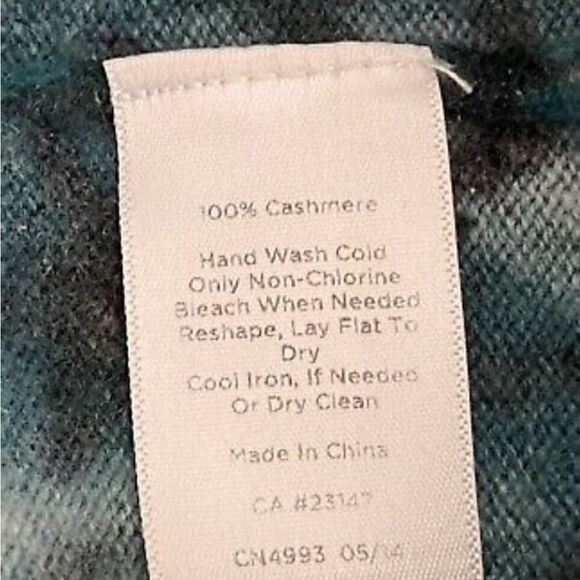 Talbots Pure Cashmere Teal Feather Sweater - Picture 16 of 16